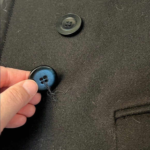 NILI LOTAN RED CUFF VIRGIN WOOL SHORT PEACOAT BLACK SIZE 6 - Picture 10 of 16